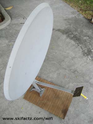 Internet antenna on a satellite dish