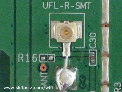Hirose U.FL-R-SMT connector on Buffalo router