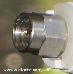 Extreme closeup of SMA connector